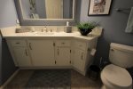 Guest bath offers a single vanity 